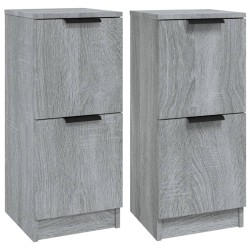 vidaXL Sideboards 2 Stk. Grau Sonoma 30x30x70 cm Holzwerkstoff