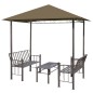 vidaXL Gartenpavillon mit Tisch und Bänken 2,5x1,5x2,4 m Taupe 180 g/m² vidaXL Gartenpavillon mit Tisch und Bänken 2,5x1,5x2,4 m Taupe 180 g/m²