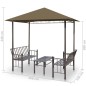 vidaXL Gartenpavillon mit Tisch und Bänken 2,5x1,5x2,4 m Taupe 180 g/m² vidaXL Gartenpavillon mit Tisch und Bänken 2,5x1,5x2,4 m Taupe 180 g/m²