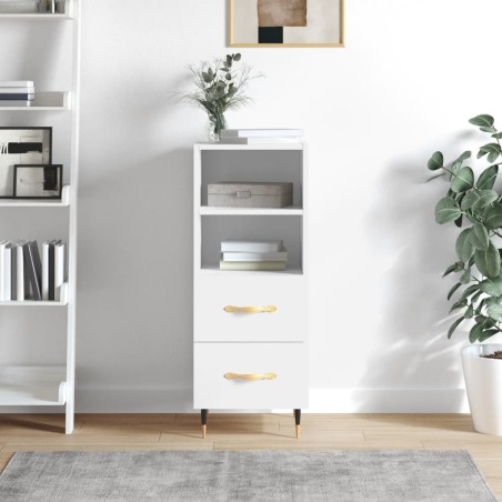 vidaXL Sideboard Hochglanz-Weiß 34,5x34x90 cm Holzwerkstoff