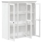 vidaXL Vitrinenschrank mit Glastüren BODO Weiß Massivholz Kiefer vidaXL Vitrinenschrank mit Glastüren BODO Weiß Massivholz Kiefer