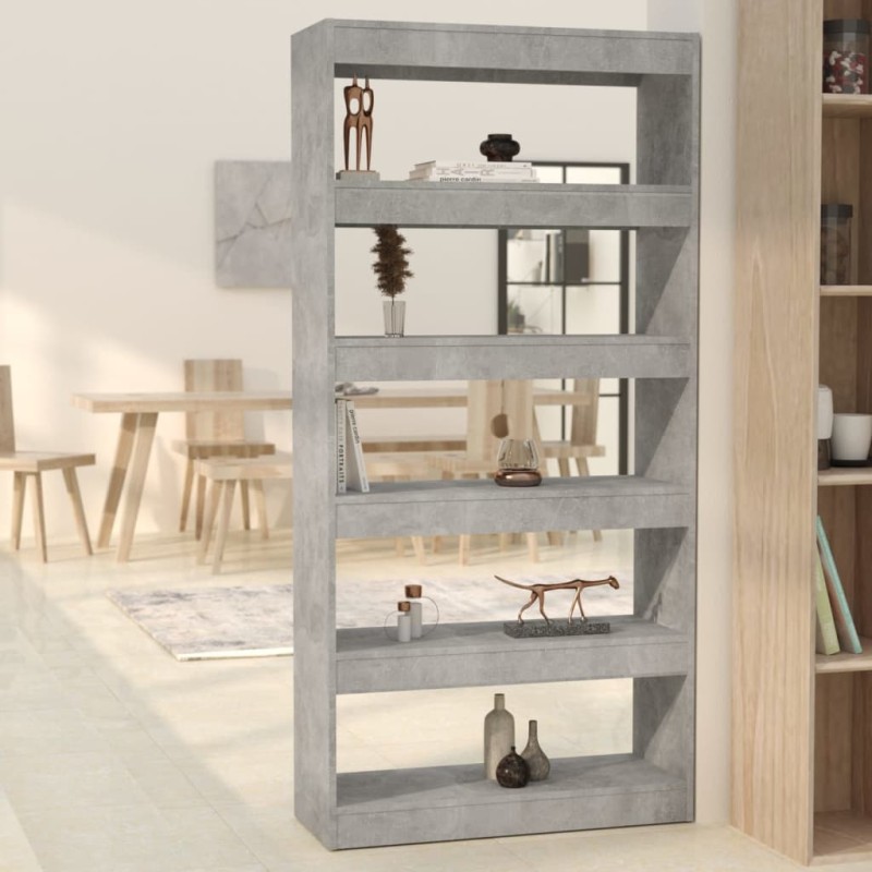 vidaXL Bücherregal/Raumteiler Betongrau 80x30x166 cm Holzwerkstoff vidaXL Bücherregal/Raumteiler Betongrau 80x30x166 cm Holzwerkstoff