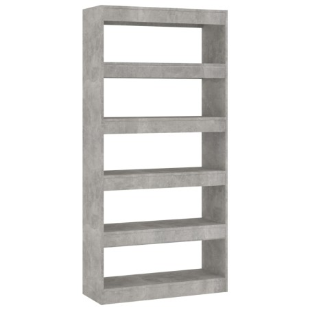 vidaXL Bücherregal/Raumteiler Betongrau 80x30x166 cm Holzwerkstoff