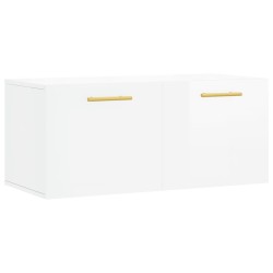 vidaXL Wandschrank Hochglanz-Weiß 80x36,5x35 cm Holzwerkstoff