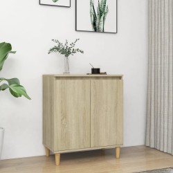 vidaXL Sideboard mit Massivholz-Beinen Sonoma-Eiche 60x35x70 cm