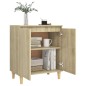 vidaXL Sideboard mit Massivholz-Beinen Sonoma-Eiche 60x35x70 cm vidaXL Sideboard mit Massivholz-Beinen Sonoma-Eiche 60x35x70 cm