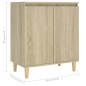vidaXL Sideboard mit Massivholz-Beinen Sonoma-Eiche 60x35x70 cm vidaXL Sideboard mit Massivholz-Beinen Sonoma-Eiche 60x35x70 cm