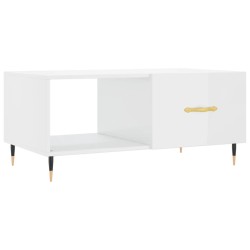 vidaXL Couchtisch Hochglanz-Weiß 90x50x40 cm Holzwerkstoff