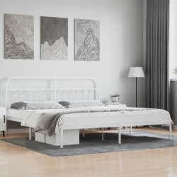 vidaXL Bettgestell mit Kopfteil Metall Weiß 200x200 cm