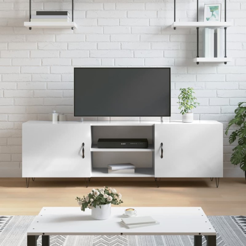vidaXL TV-Schrank Hochglanz-Weiß 150x30x50 cm Holzwerkstoff vidaXL TV-Schrank Hochglanz-Weiß 150x30x50 cm Holzwerkstoff