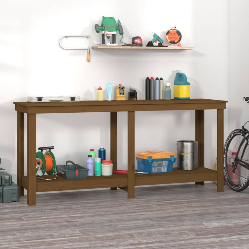 vidaXL Werkbank Honigbraun 180x50x80 cm Massivholz Kiefer vidaXL Werkbank Honigbraun 180x50x80 cm Massivholz Kiefer