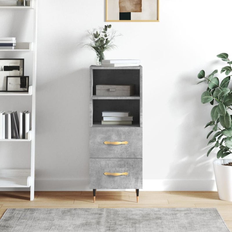 vidaXL Sideboard Betongrau 34,5x34x90 cm Holzwerkstoff vidaXL Sideboard Betongrau 34,5x34x90 cm Holzwerkstoff