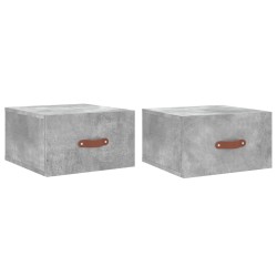 vidaXL Wand-Nachttische 2 Stk. Betongrau 35x35x20 cm