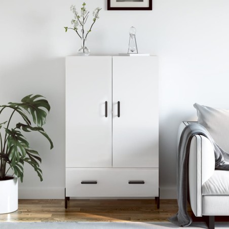 vidaXL Highboard Hochglanz-Weiß 69,5x31x115 cm Holzwerkstoff