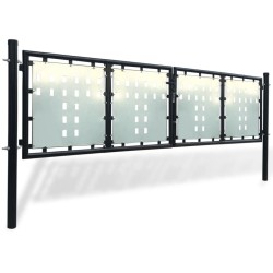 vidaXL Zauntor (Einzeltor) Schwarz 300x150 cm