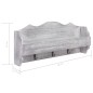 vidaXL Wandgarderobe Grau 50×10×23 cm Holz vidaXL Wandgarderobe Grau 50×10×23 cm Holz