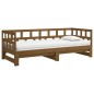 vidaXL Tagesbett Ausziehbar Honigbraun Massivholz Kiefer 2x(90x190) cm
