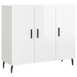 vidaXL Sideboard Hochglanz-Weiß 90x34x80 cm Holzwerkstoff