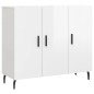 vidaXL Sideboard Hochglanz-Weiß 90x34x80 cm Holzwerkstoff vidaXL Sideboard Hochglanz-Weiß 90x34x80 cm Holzwerkstoff