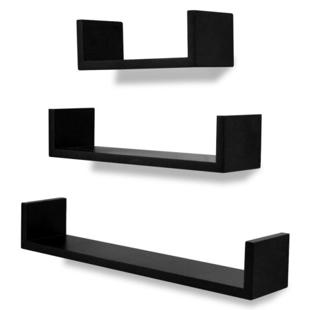 Wandregale 6 Stk. Schwarz