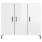 vidaXL Sideboard Hochglanz-Weiß 90x34x80 cm Holzwerkstoff vidaXL Sideboard Hochglanz-Weiß 90x34x80 cm Holzwerkstoff