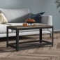 vidaXL Couchtisch Grau und Schwarz 90x45x45 cm MDF und Eisen vidaXL Couchtisch Grau und Schwarz 90x45x45 cm MDF und Eisen