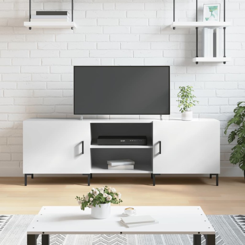 vidaXL TV-Schrank Hochglanz-Weiß 150x30x50 cm Holzwerkstoff vidaXL TV-Schrank Hochglanz-Weiß 150x30x50 cm Holzwerkstoff
