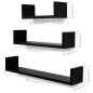 Wandregale 6 Stk. Schwarz Wandregale 6 Stk. Schwarz