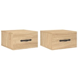 vidaXL Wand-Nachttische 2 Stk. Sonoma-Eiche 35x35x20 cm