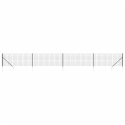 vidaXL Maschendrahtzaun mit Bodenhülsen Anthrazit 1x10 m