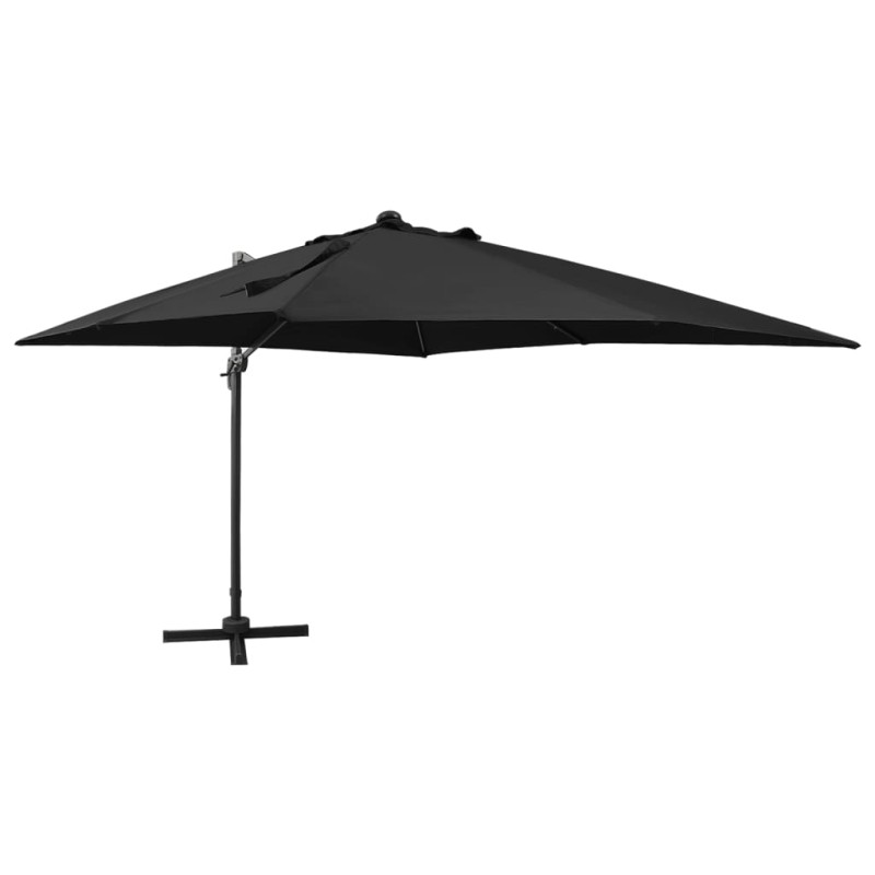 vidaXL Ampelschirm mit Mast und LED Schwarz 300 cm vidaXL Ampelschirm mit Mast und LED Schwarz 300 cm
