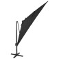 vidaXL Ampelschirm mit Mast und LED Schwarz 300 cm vidaXL Ampelschirm mit Mast und LED Schwarz 300 cm
