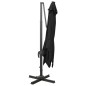 vidaXL Ampelschirm mit Mast und LED Schwarz 300 cm vidaXL Ampelschirm mit Mast und LED Schwarz 300 cm