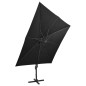 vidaXL Ampelschirm mit Mast und LED Schwarz 300 cm vidaXL Ampelschirm mit Mast und LED Schwarz 300 cm