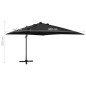 vidaXL Ampelschirm mit Mast und LED Schwarz 300 cm vidaXL Ampelschirm mit Mast und LED Schwarz 300 cm