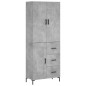 Highboard Betongrau 69,5x34x180 cm Holzwerkstoff Highboard Betongrau 69,5x34x180 cm Holzwerkstoff