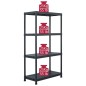 Lagerregale 5 Stk. Schwarz 60 x 30 x 138 cm Kunststoff Lagerregale 5 Stk. Schwarz 60 x 30 x 138 cm Kunststoff