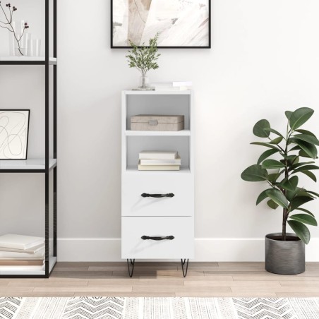 vidaXL Sideboard Hochglanz-Weiß 34,5x34x90 cm Holzwerkstoff