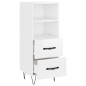 vidaXL Sideboard Hochglanz-Weiß 34,5x34x90 cm Holzwerkstoff vidaXL Sideboard Hochglanz-Weiß 34,5x34x90 cm Holzwerkstoff