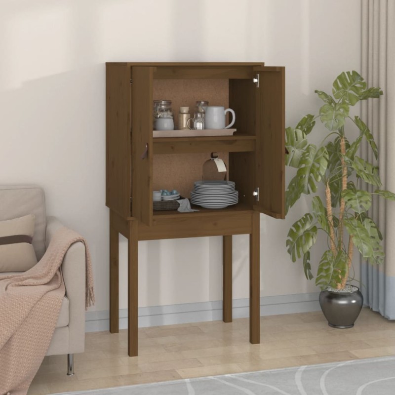 vidaXL Highboard Honigbraun 60x40x120 cm Massivholz Kiefer vidaXL Highboard Honigbraun 60x40x120 cm Massivholz Kiefer