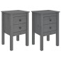 vidaXL Nachttische 2 Stk. Grau 40x35x61,5 cm Massivholz Kiefer vidaXL Nachttische 2 Stk. Grau 40x35x61,5 cm Massivholz Kiefer