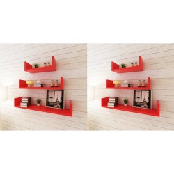 Wandregale 6 Stk. Rot