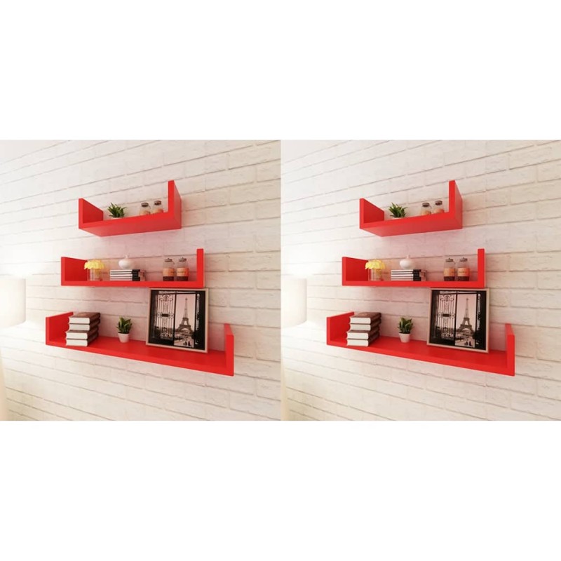 Wandregale 6 Stk. Rot Wandregale 6 Stk. Rot