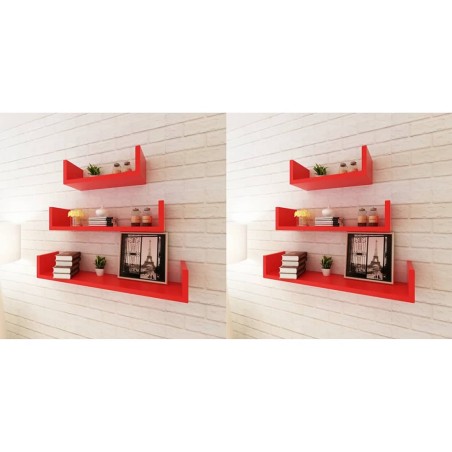 Wandregale 6 Stk. Rot