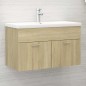 vidaXL Waschbeckenunterschrank Sonoma-Eiche 80x38,5x46cm Holzwerkstoff vidaXL Waschbeckenunterschrank Sonoma-Eiche 80x38,5x46cm Holzwerkstoff