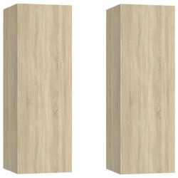 vidaXL TV-Schränke 2 Stk. Sonoma-Eiche 30,5x30x90 cm Holzwerkstoff