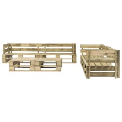 6-tlg. Garten-Lounge-Set aus Paletten Holz