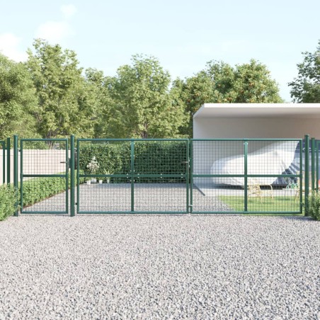 vidaXL Mesh-Gartentor Grün 500x175 cm Verzinkter Stahl