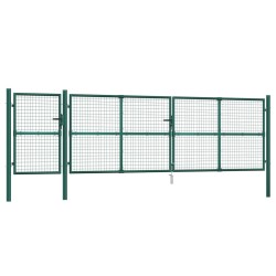 vidaXL Mesh-Gartentor Grün 500x175 cm Verzinkter Stahl