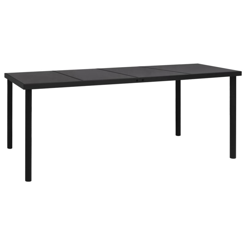 vidaXL Gartentisch 190x90x74 cm Schwarz Stahl vidaXL Gartentisch 190x90x74 cm Schwarz Stahl